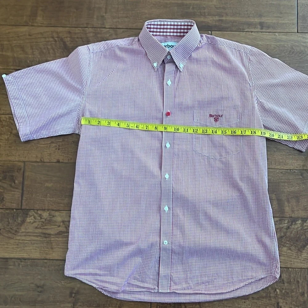 Barbour plaid Mens Buttons down Shirt Short Sleeves Size S - Picture 8 of 13